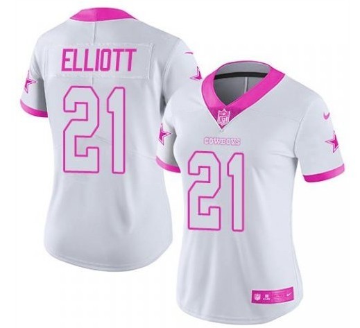 Women White Pink Limited Rush jerseys-107
